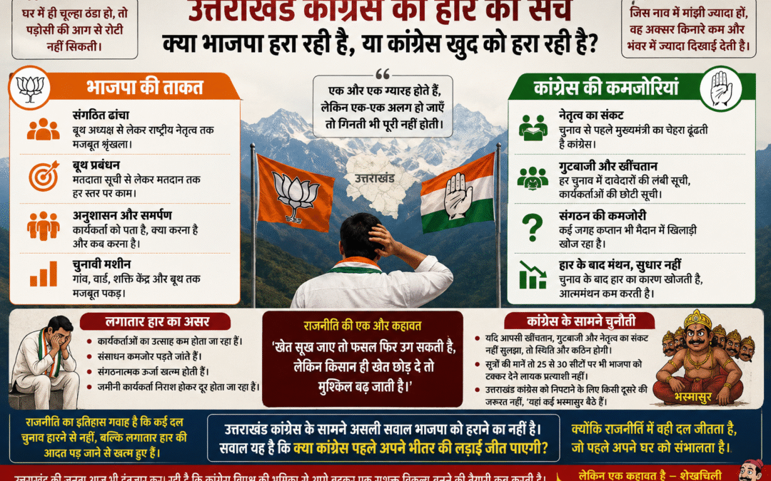 उत्तराखंड कांग्रेस के सामने सबसे बड़ा संकट भाजपा नहीं, कांग्रेस खुद है